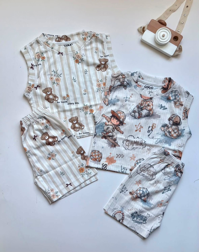 تاپ و شلوارک پنبه کوکو از۱سال تا ۱۳سال