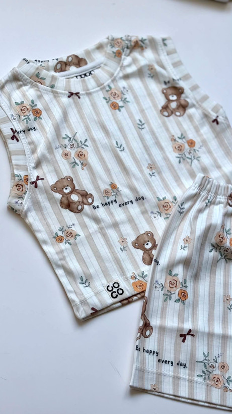 تاپ و شلوارک پنبه کوکو از۱سال تا ۱۳سال