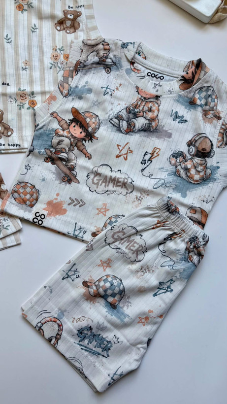 تاپ و شلوارک پنبه کوکو از۱سال تا ۱۳سال