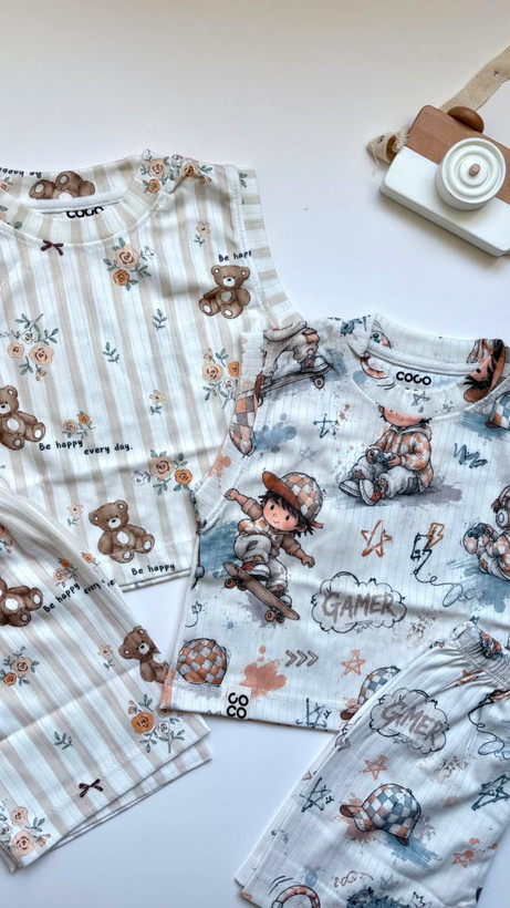 تاپ و شلوارک پنبه کوکو از۱سال تا ۱۳سال