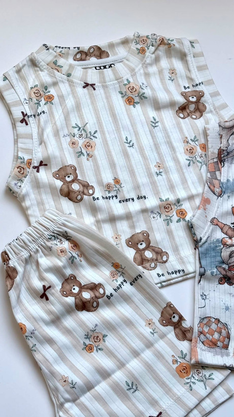 تاپ و شلوارک پنبه کوکو از۱سال تا ۱۳سال